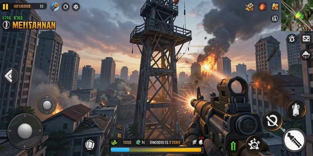 Tampilan gameplay menakjubkan dari 8768 Tower Defense.