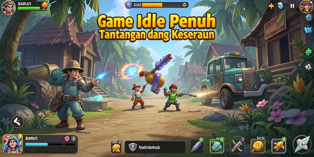 Tampilan gameplay <strong>BARU01</strong> dengan berbagai elemen Idle yang menarik.