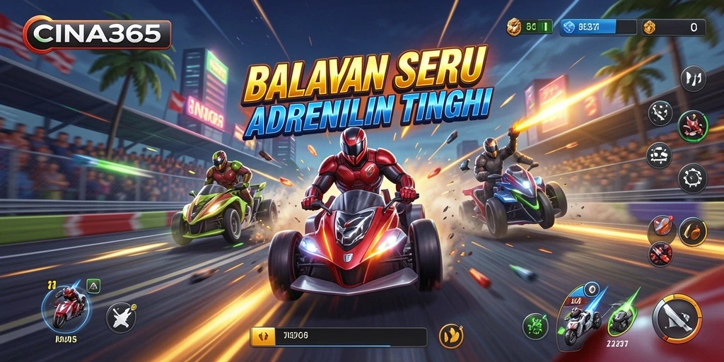 Tampilan gameplay balapan yang mendebarkan di CINA365.