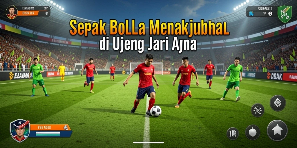 Gameplay DKK dengan aksi sepak bola yang mendebarkan.