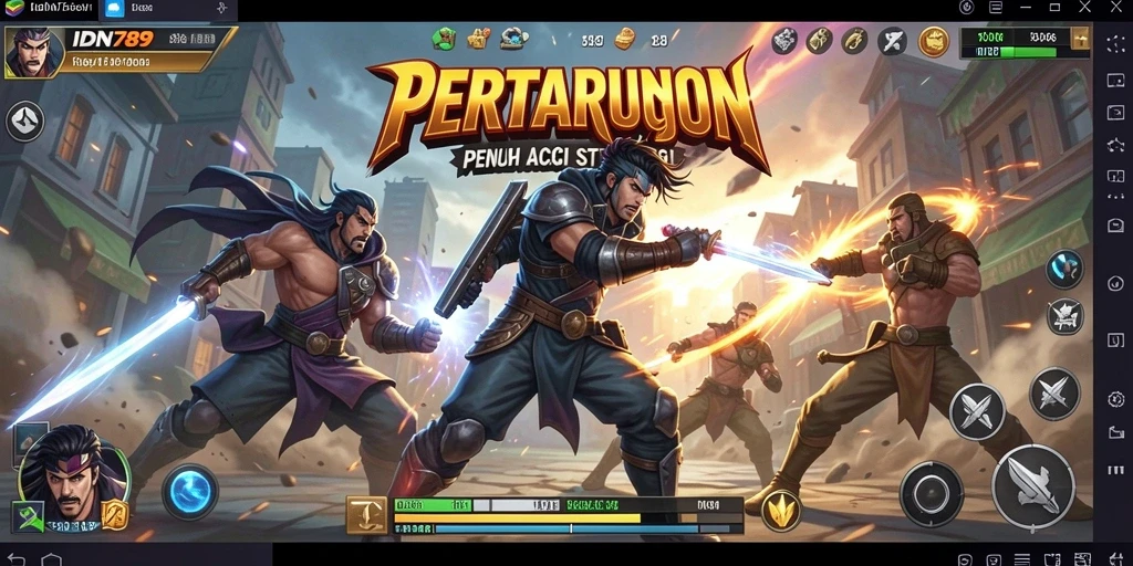 Screenshot yang menunjukkan perjuangan mendebarkan di arena Fighting.