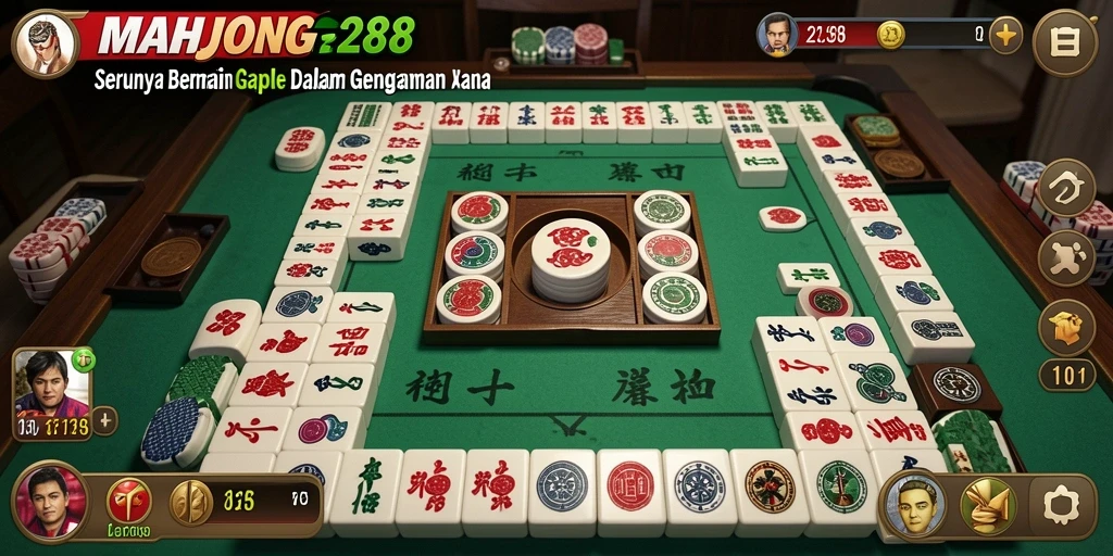 Tampilan menarik dari gameplay Gaple MAHJONG288 yang seru.