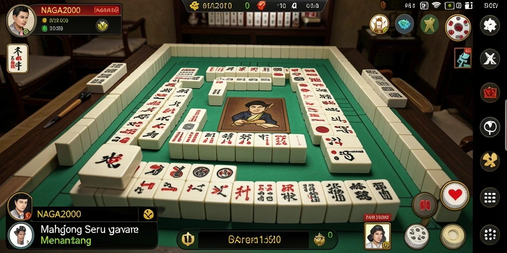 Screenshot gameplay NAGA2000 menampilkan pengalaman seru bermain Mahjong.