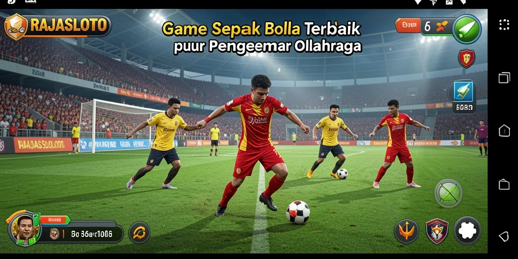 Tampilan permainan RAJASLOTO yang mendebarkan di lapangan sepak bola.