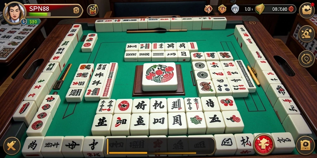 Tangkapan layar utama SPN88 menunjukkan gameplay Mahjong yang menarik.