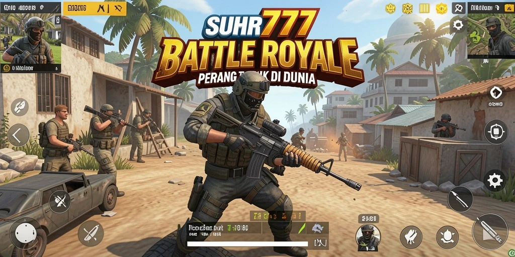 Tampilan seru dari gameplay SUHU777 dalam pertempuran Battle Royale.