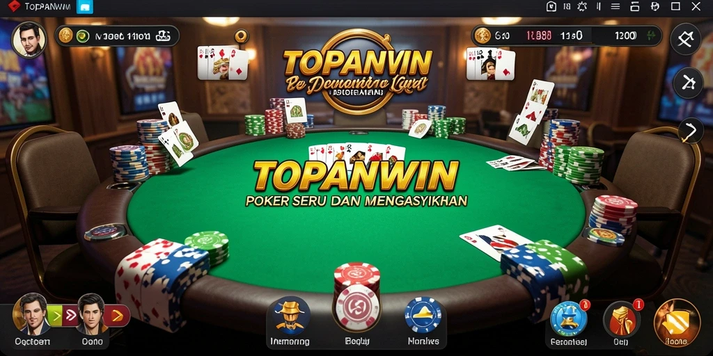 Gameplay seru dalam aplikasi Poker TOPANWIN yang penuh aksi.